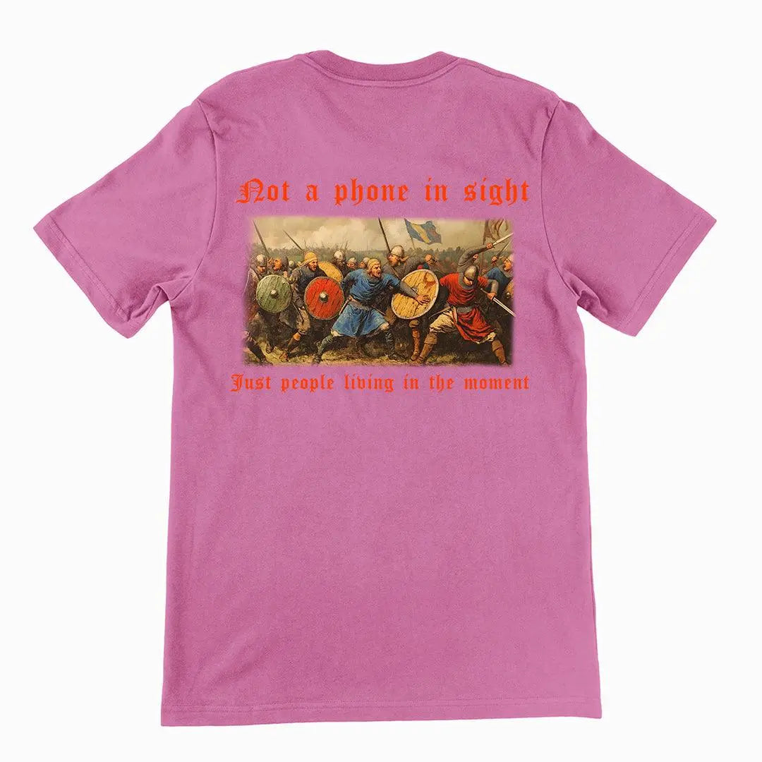Not a phone in sight just people living in the moment T-Shirt (backprint) - Orbital Clothing