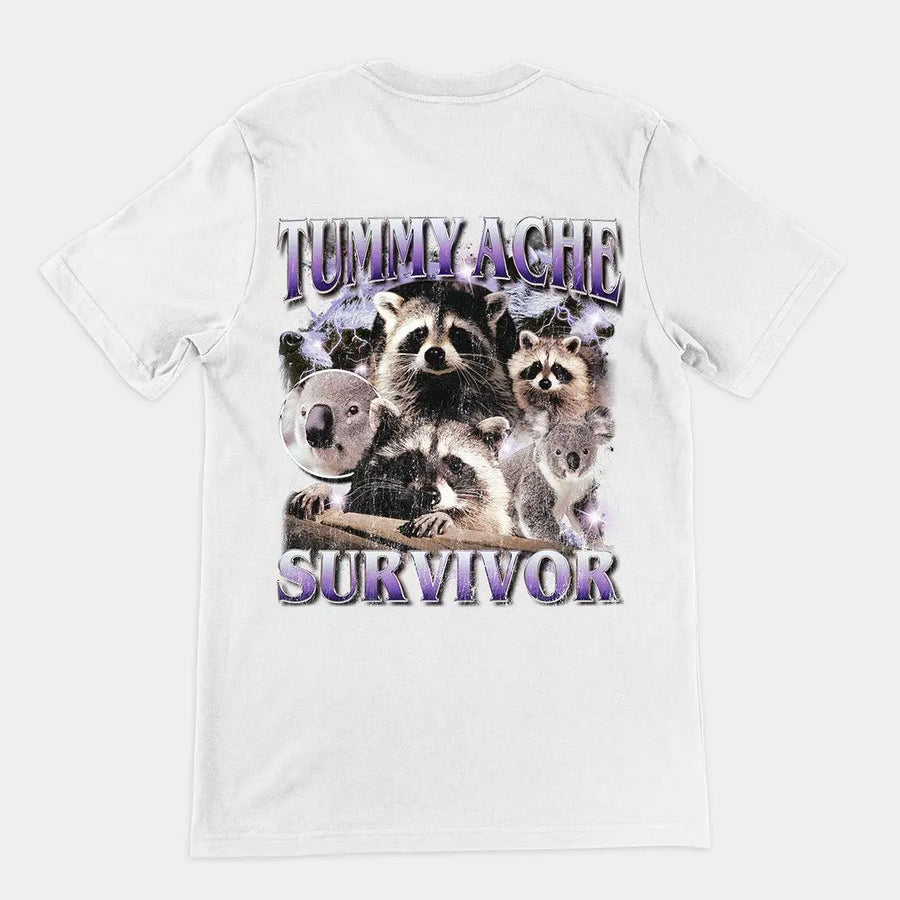 Tummy Ache Survivor t-shirt (backprint) - Orbital Clothing