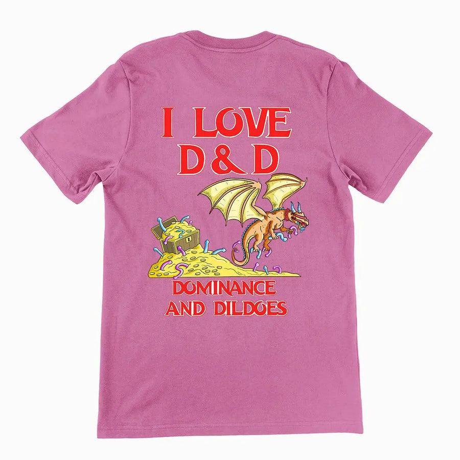 I Love D&D (Dominance and Dildoes) t-shirt (backprint) - Orbital Clothing