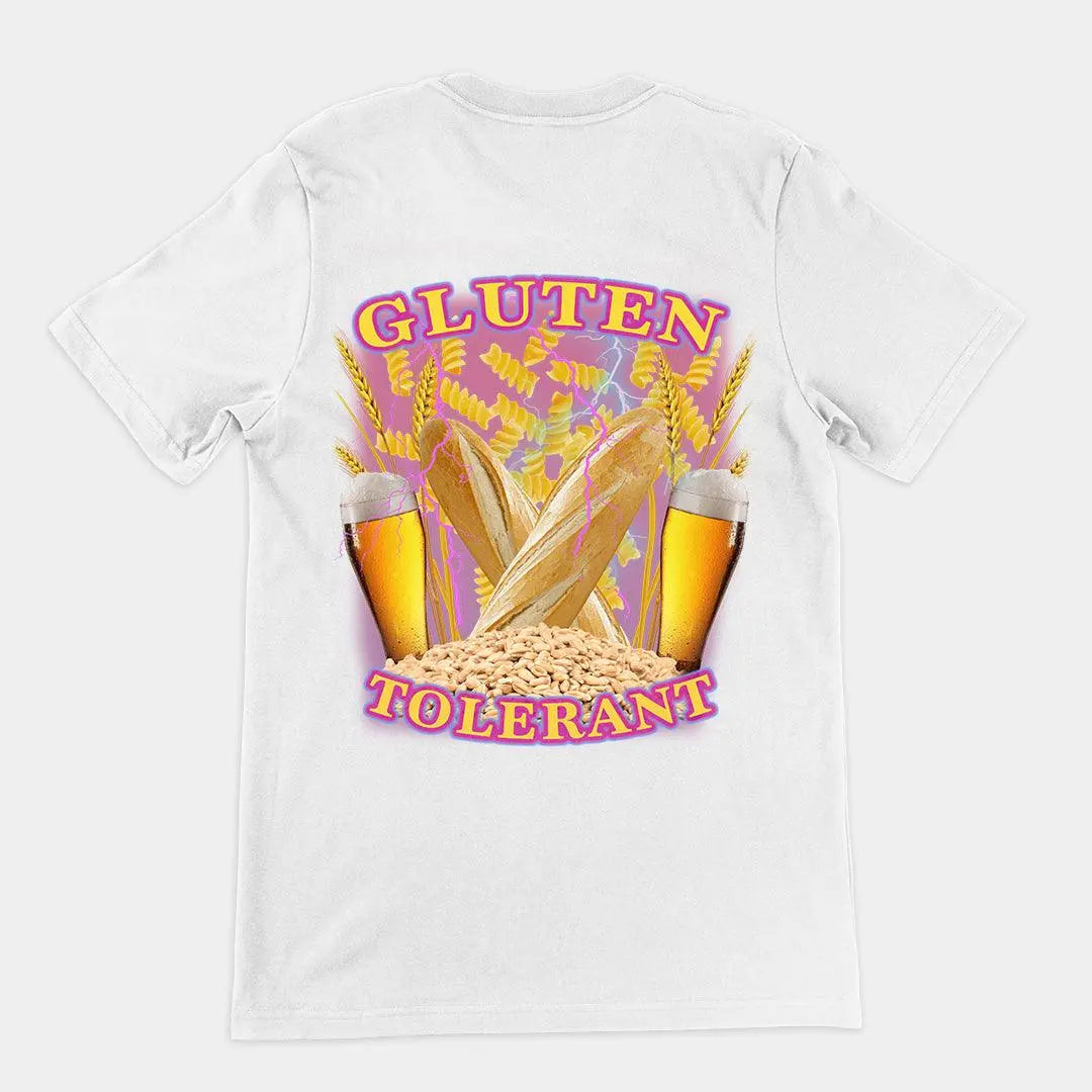 Gluten Tolerant (OG design) t-shirt (backprint) - Orbital Clothing