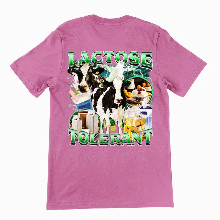 Lactose Tolerant t-shirt (backprint) - Orbital Clothing