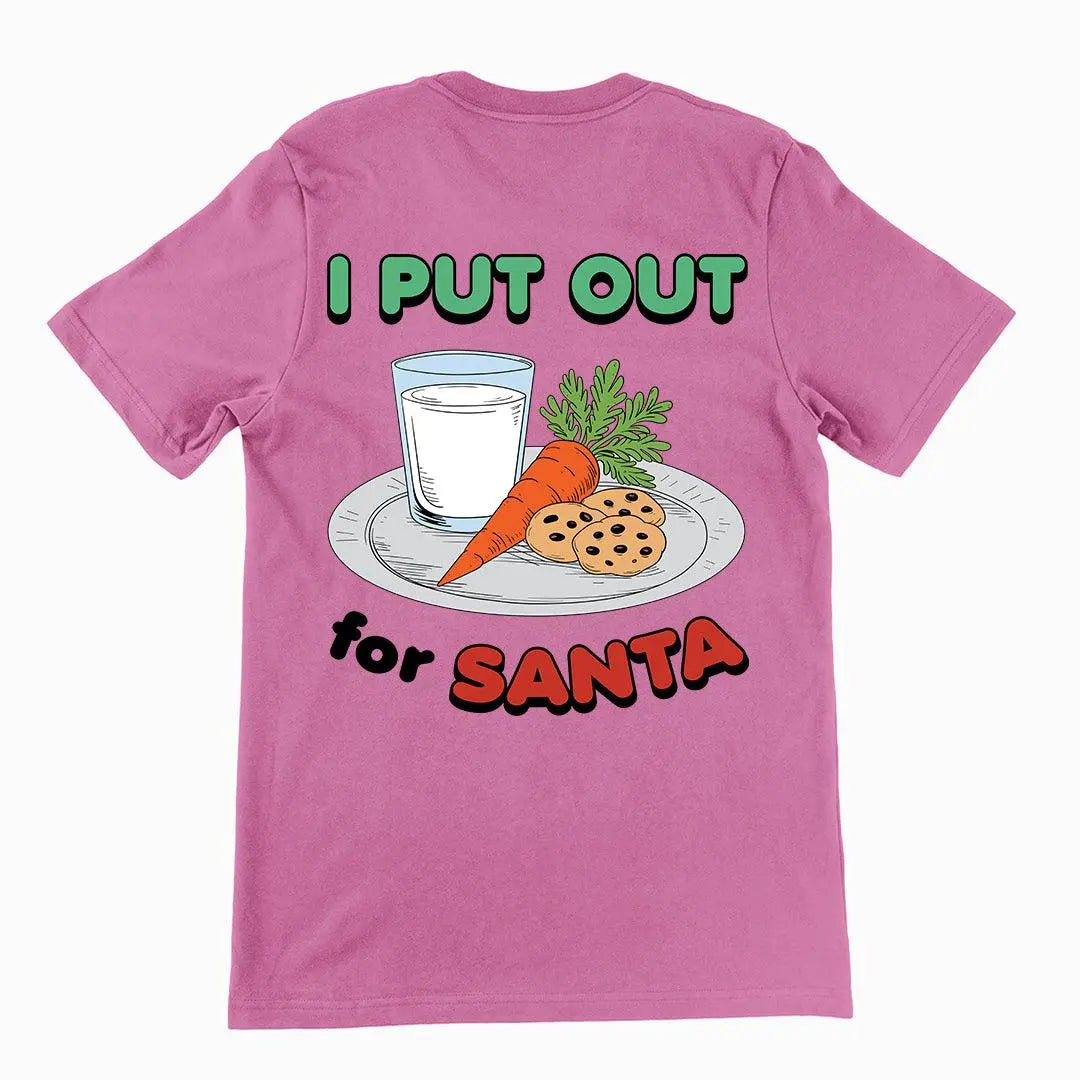 I Put out for Santa t-shirt (backprint) - Orbital Clothing