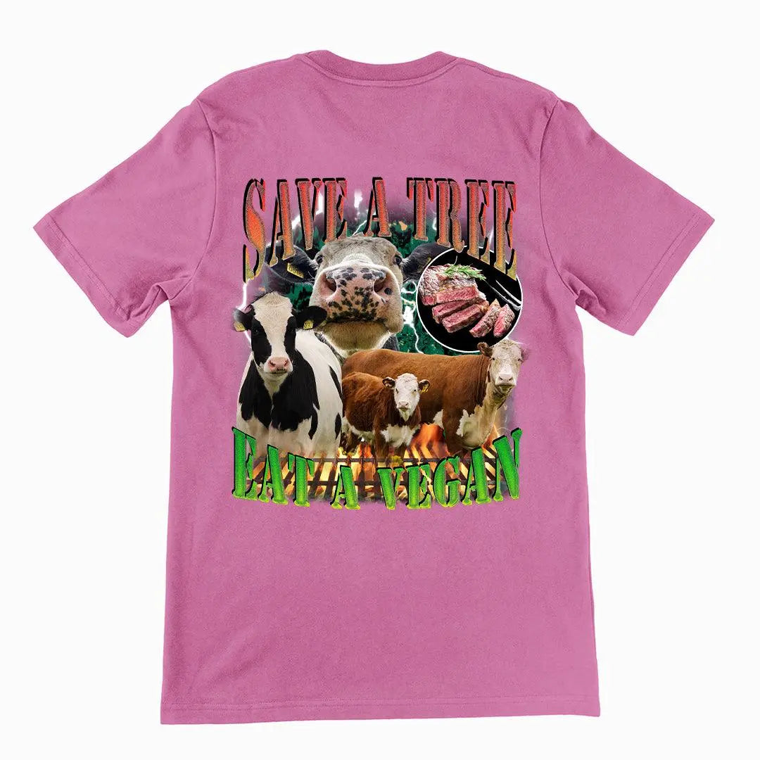 Save a Tree Eat a Vegan t-shirt (backprint) - Orbital Clothing