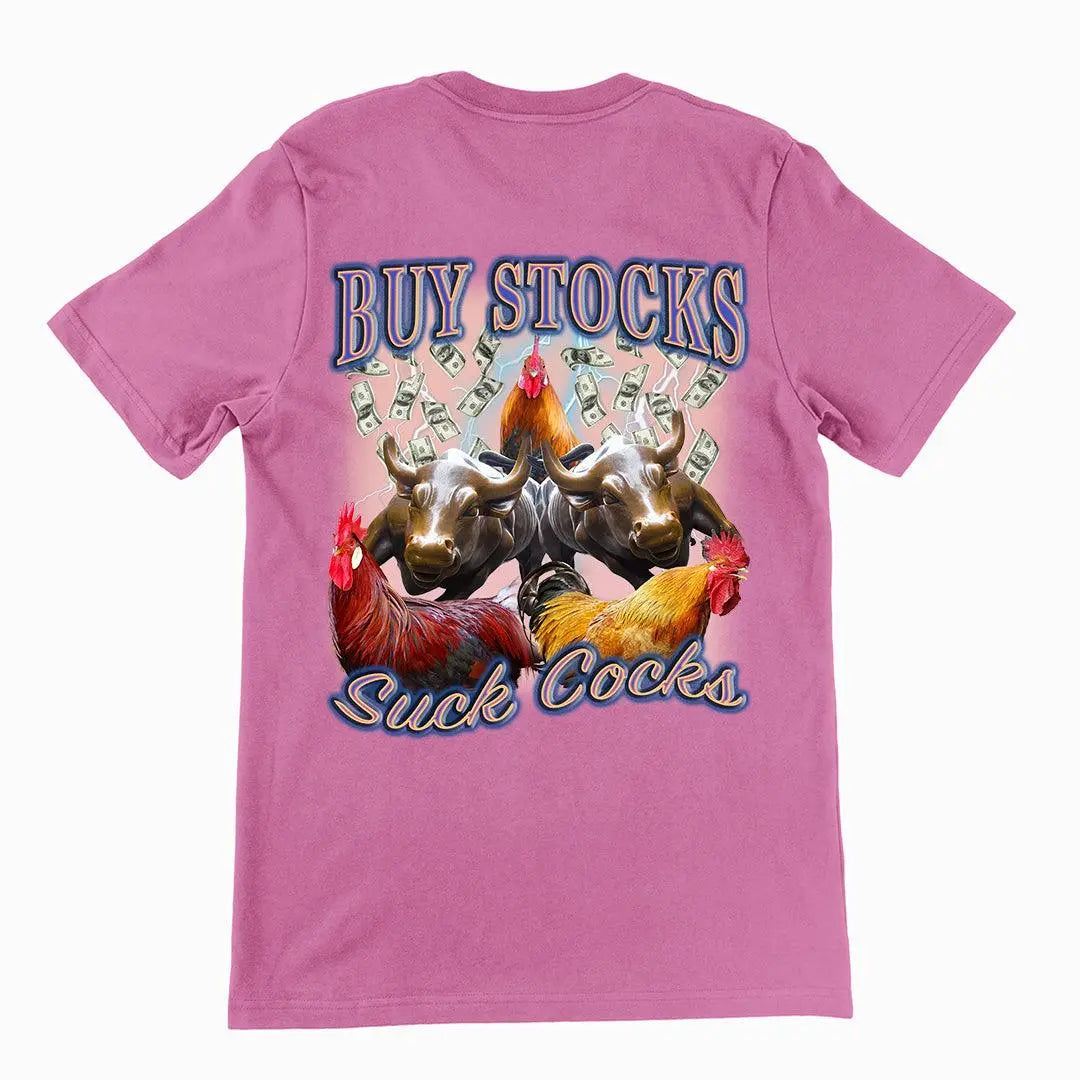 Buy Stocks suck cocks t-shirt (backprint) - Orbital Clothing