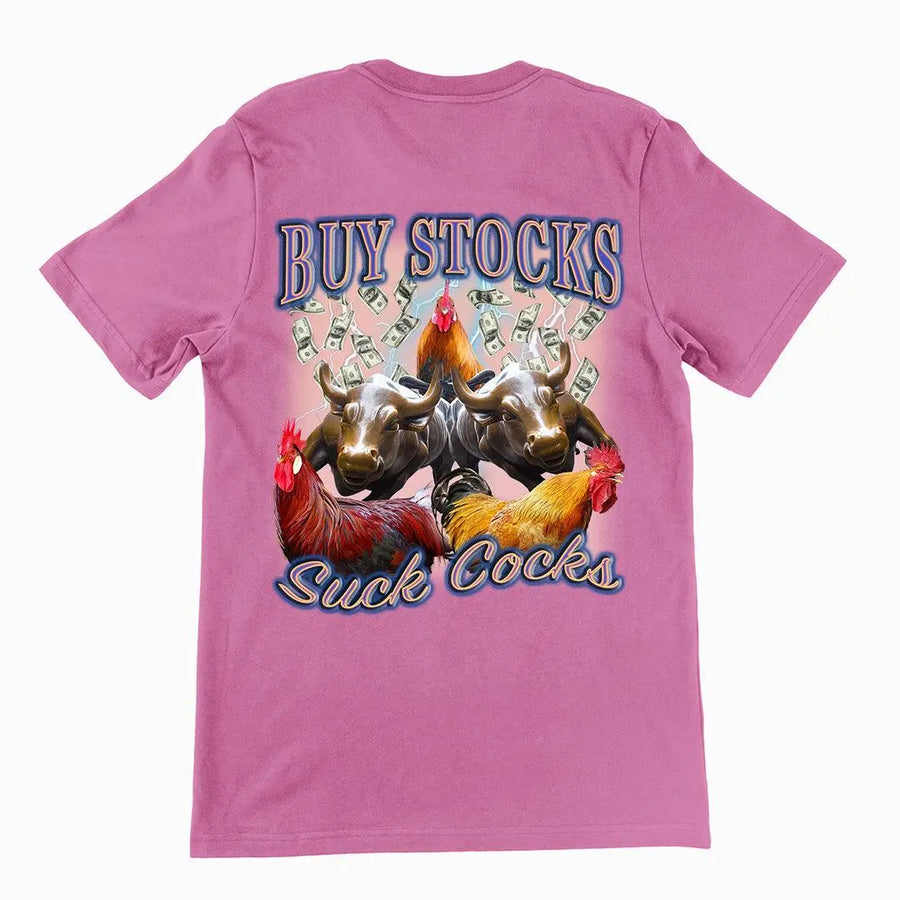 Buy Stocks suck cocks t-shirt (backprint) - Orbital Clothing