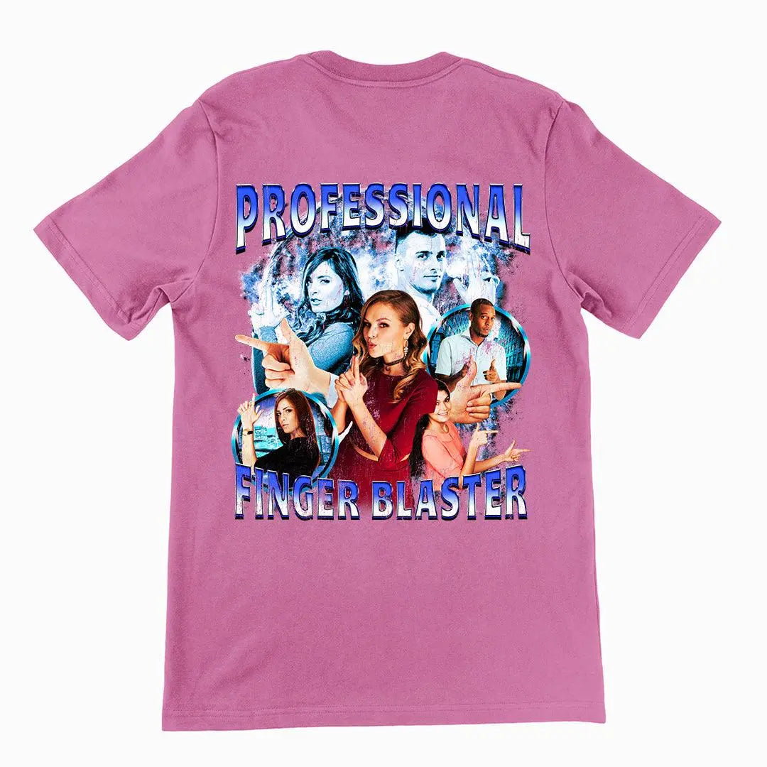 Professional Finger Blaster t-shirt (backprint) - Orbital Clothing