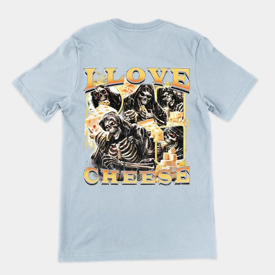 I love Cheese t-shirt (backprint) - Orbital Clothing