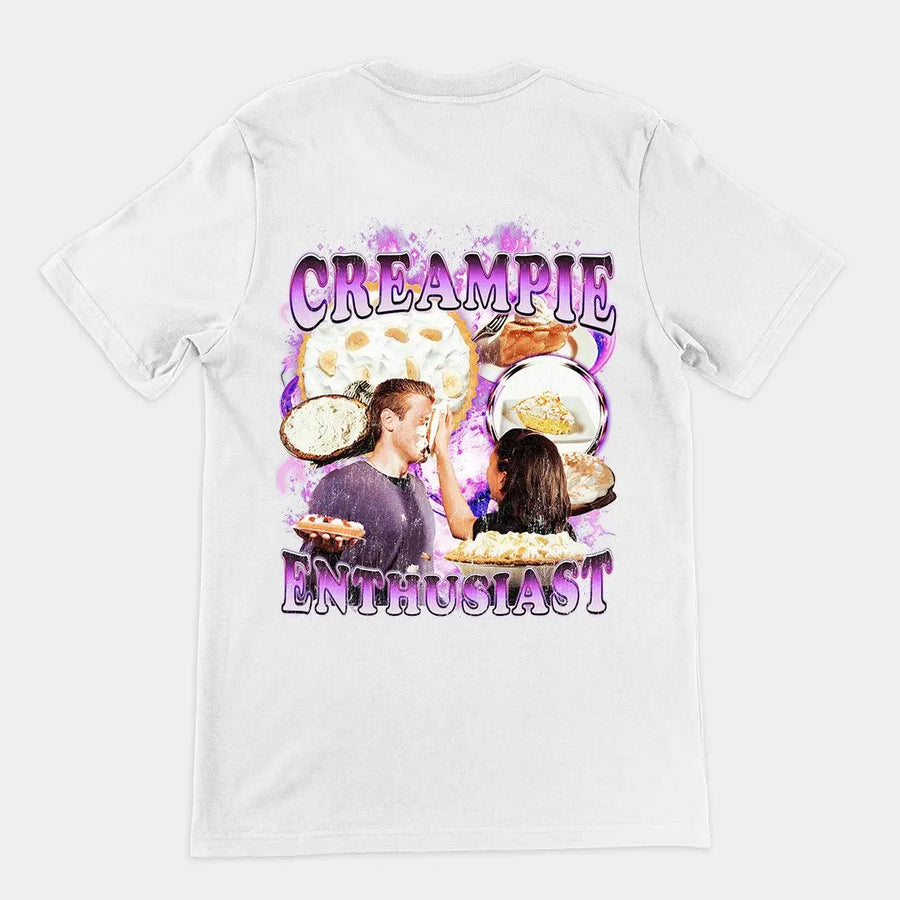 Creampie Enthusiast t-shirt (backprint) - Orbital Clothing