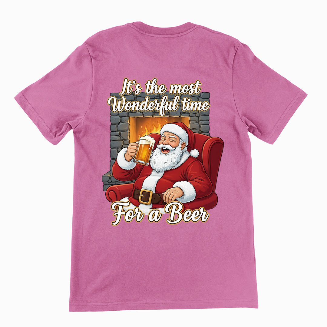 Es ist die schönste Zeit für ein Bier-T-Shirt (Rückenaufdruck)