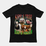 Red een boom Eet een veganist t-shirt