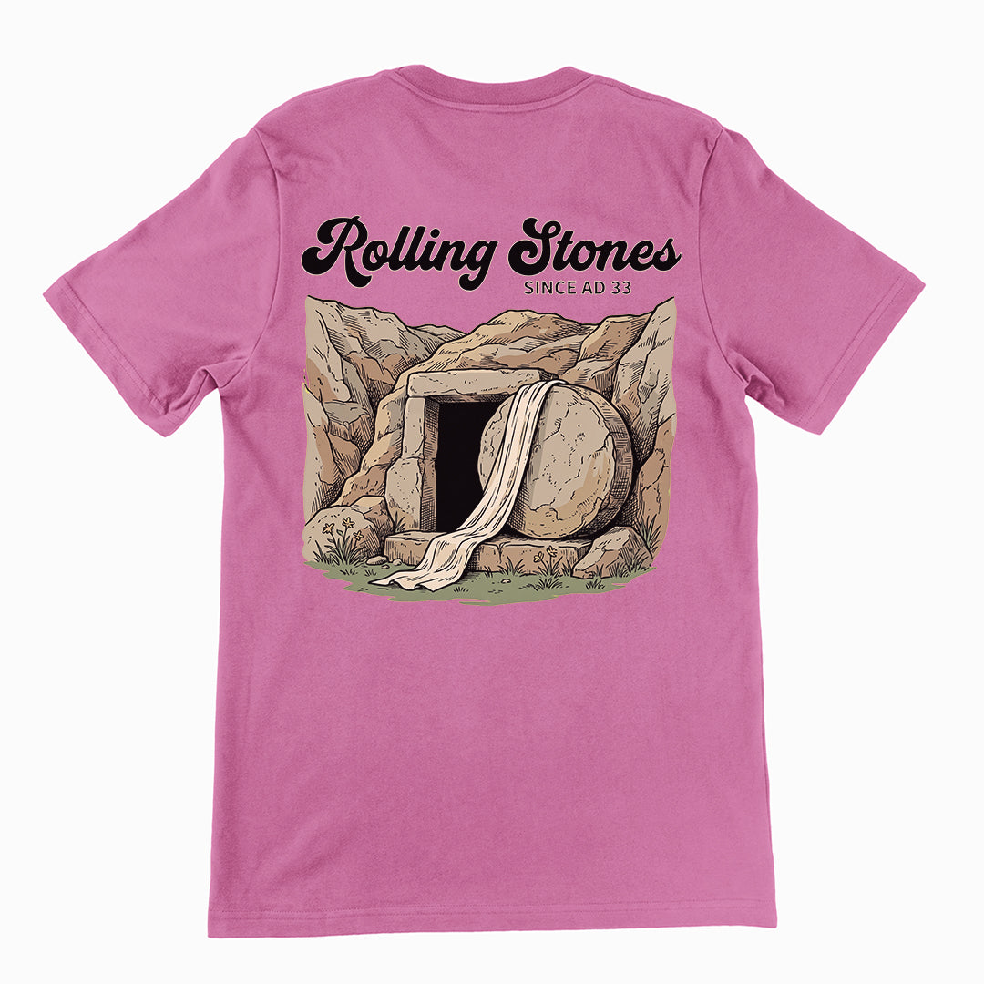 Rolling Stones since AD 33 (Jesus Resurrection) T-Shirt (backprint) Orbital Clothing
