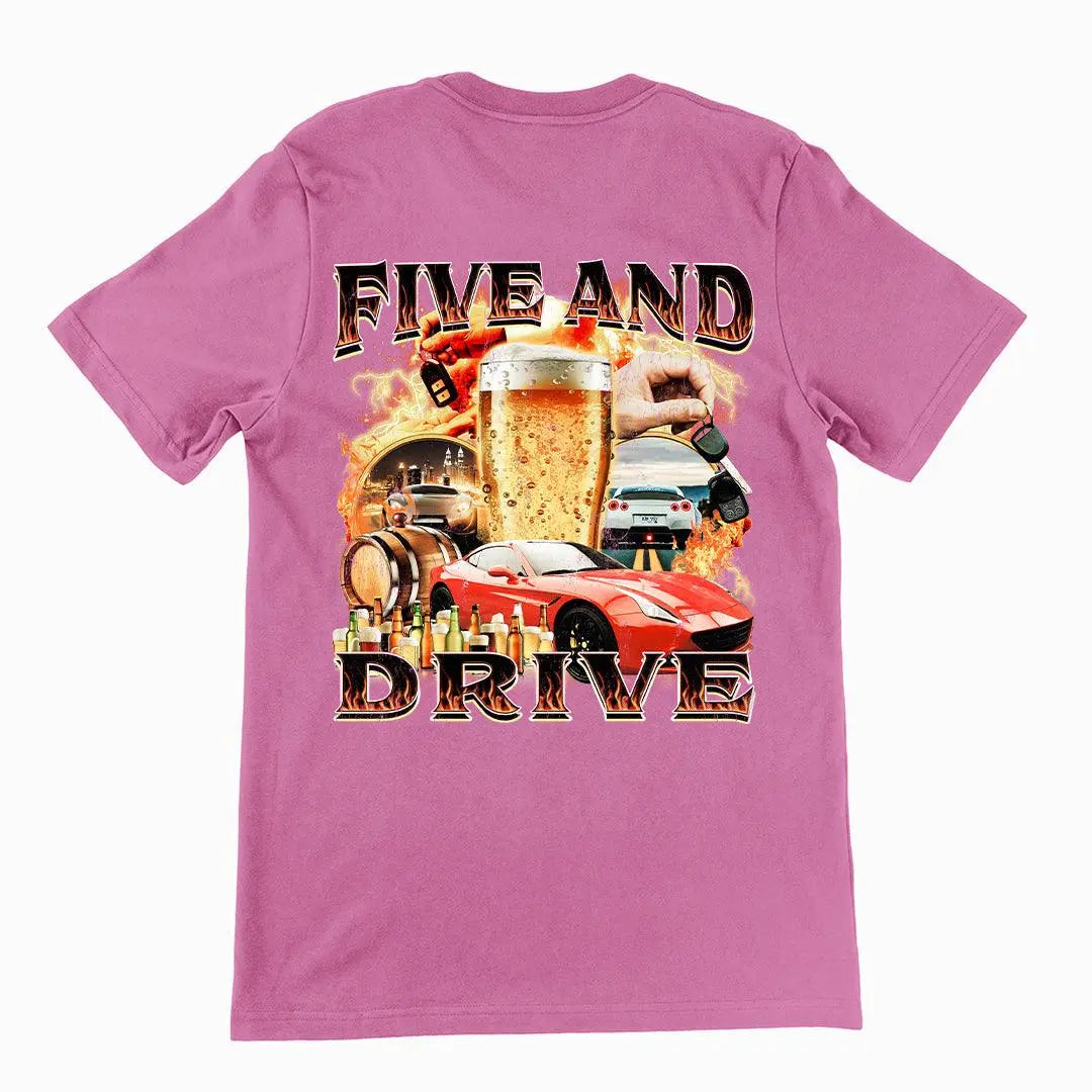 Five and Drive t-shirt (backprint) - Orbital Clothing