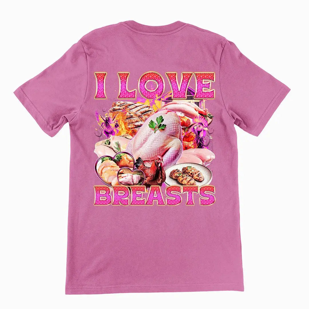 I Love Breasts T-Shirt (backprint) - Orbital Clothing