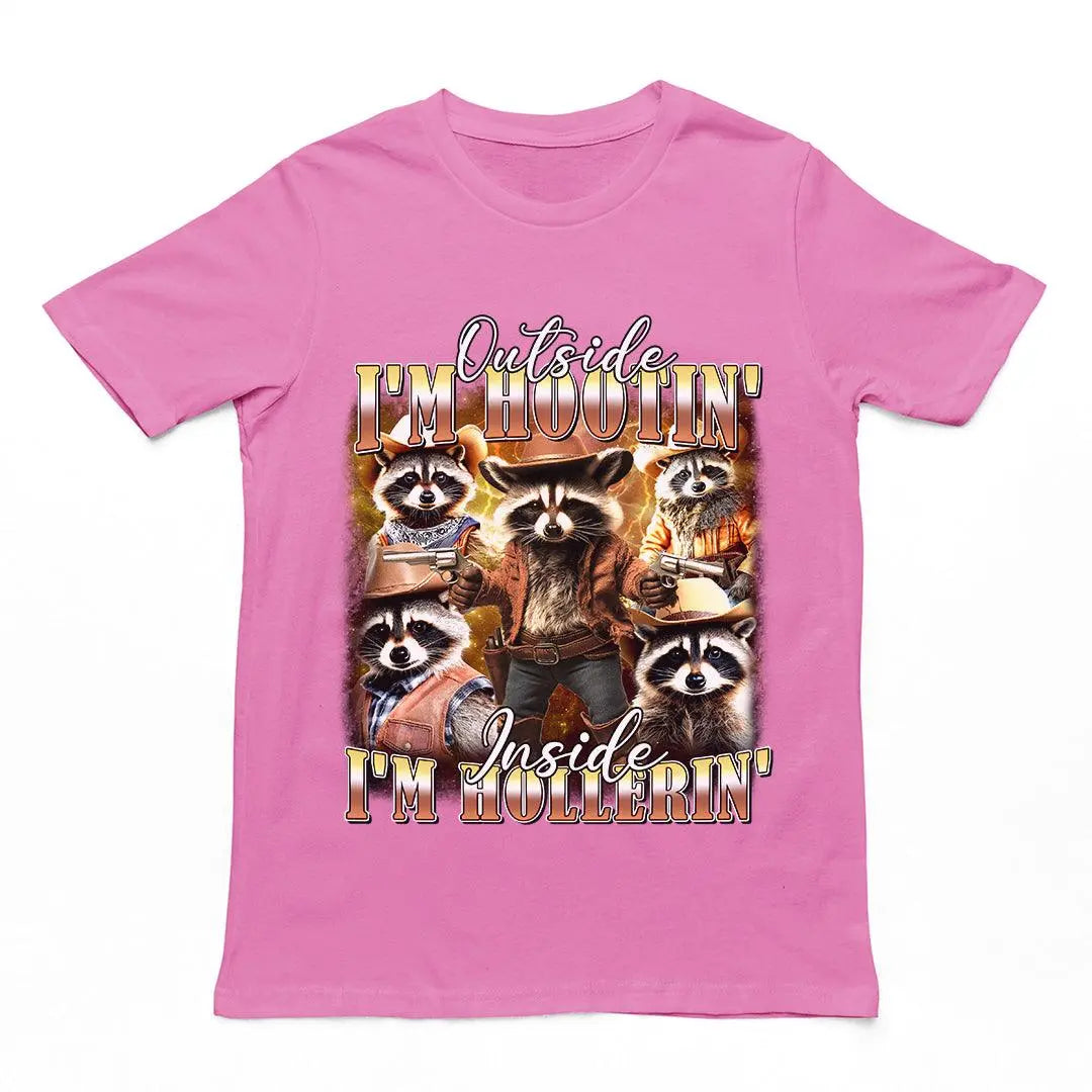 Outside I'm Hootin' Inside I'm Hollerin T-Shirt - Orbital Clothing