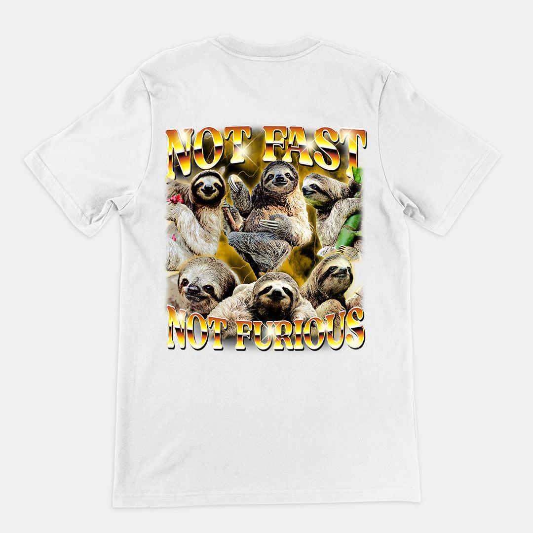 Not Fast Not Furious t-shirt (backprint) - Orbital Clothing