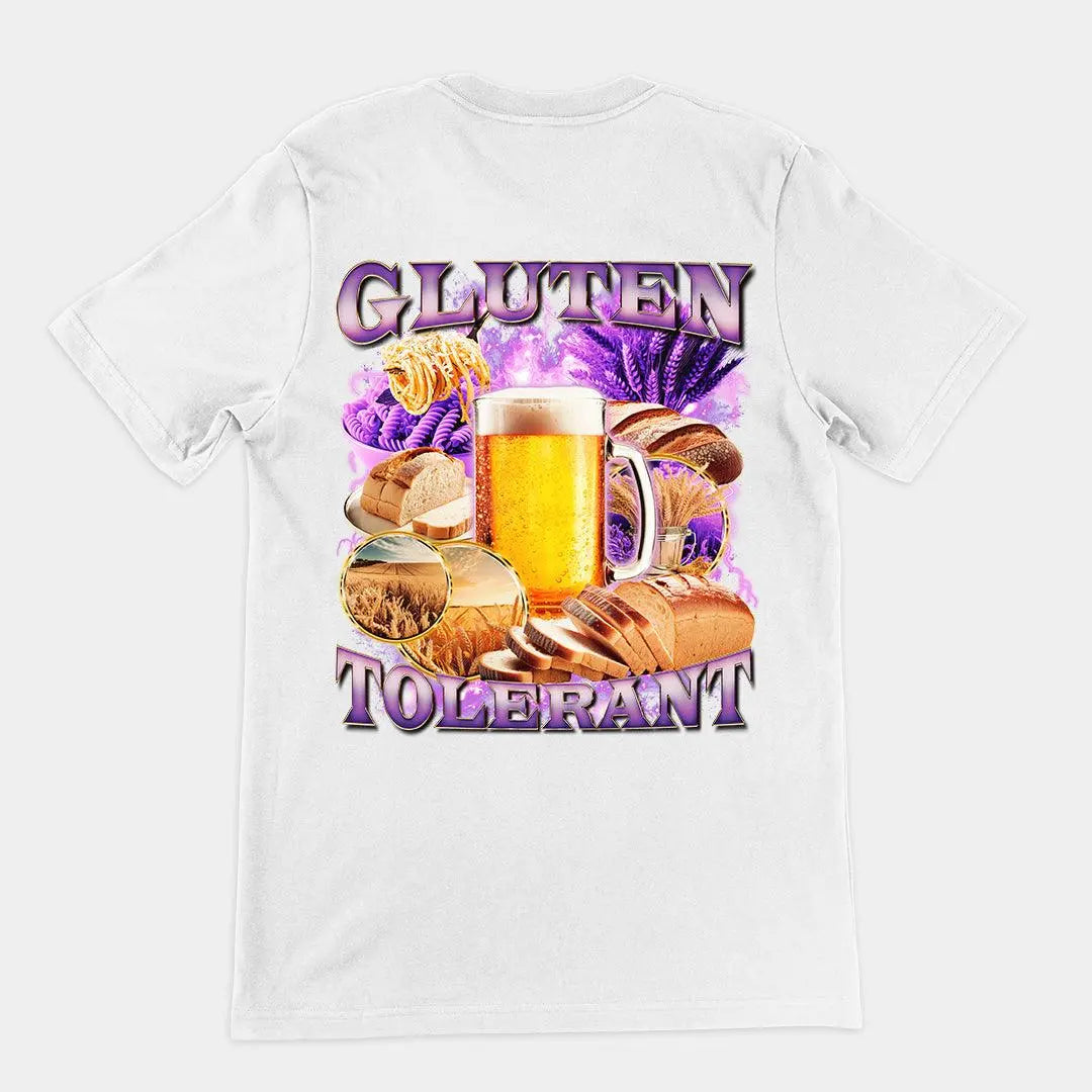 Gluten Tolerant t-shirt (backprint) - Orbital Clothing
