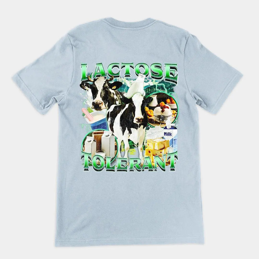 Lactose Tolerant t-shirt (backprint) - Orbital Clothing