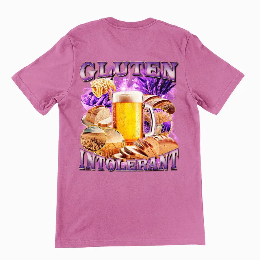 Gluten Intolerant (Updated Design) t-shirt (backprint) - Orbital Clothing