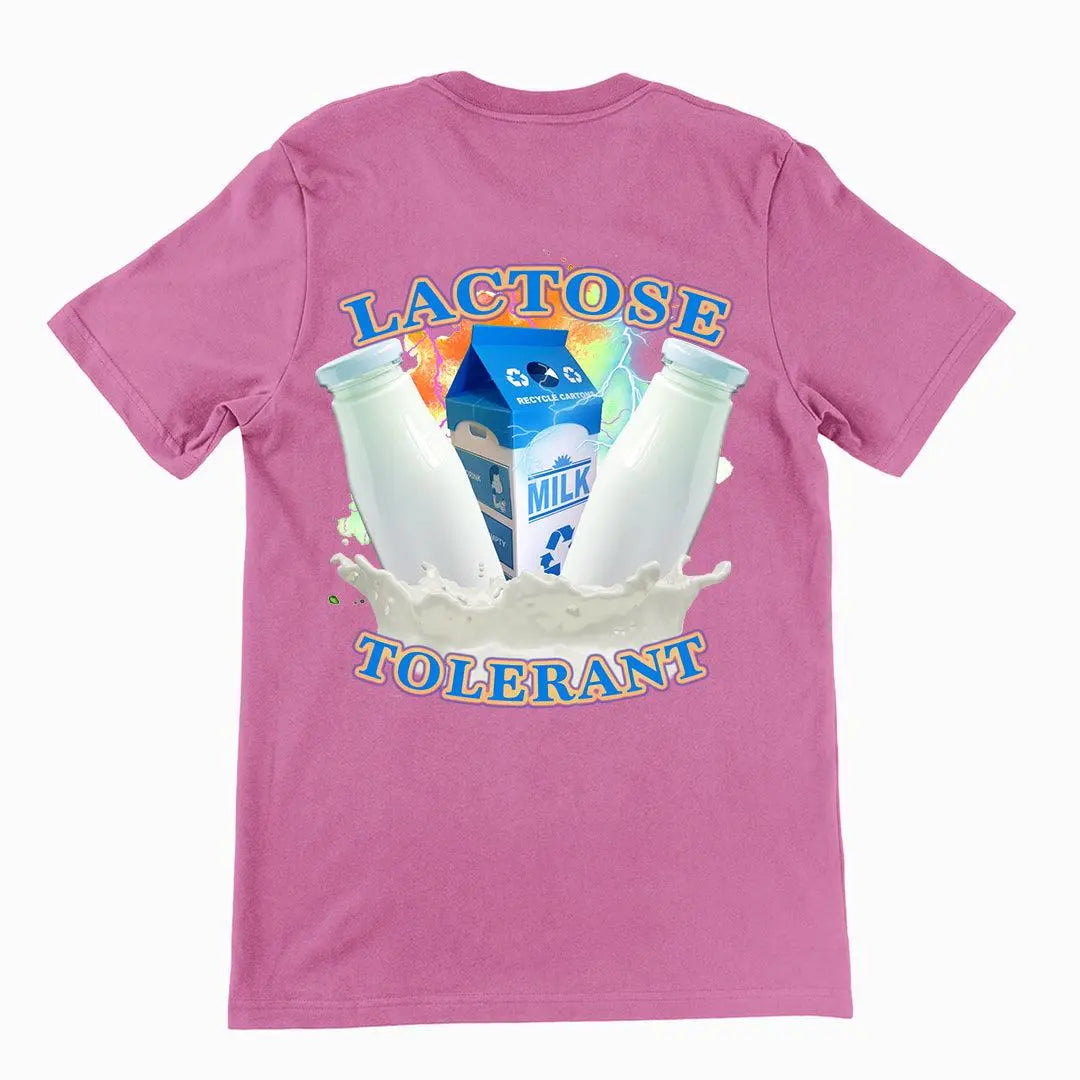 Lactose Tolerant (OG design) t-shirt (backprint) - Orbital Clothing