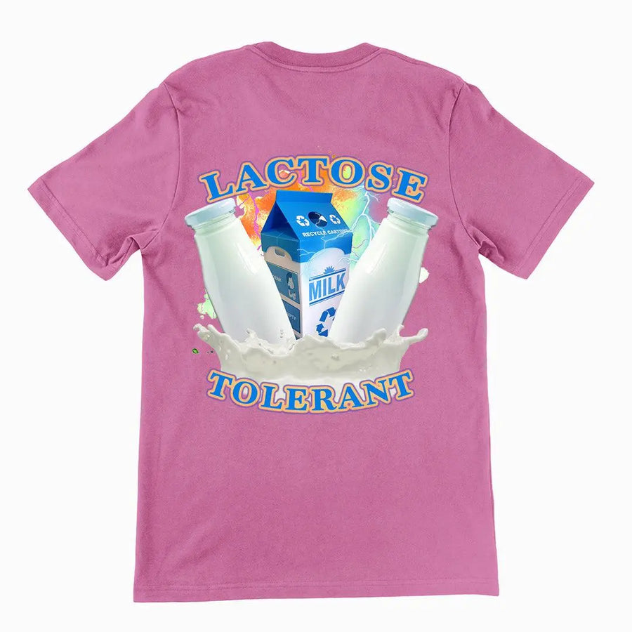 Lactose Tolerant (OG design) t-shirt (backprint) - Orbital Clothing