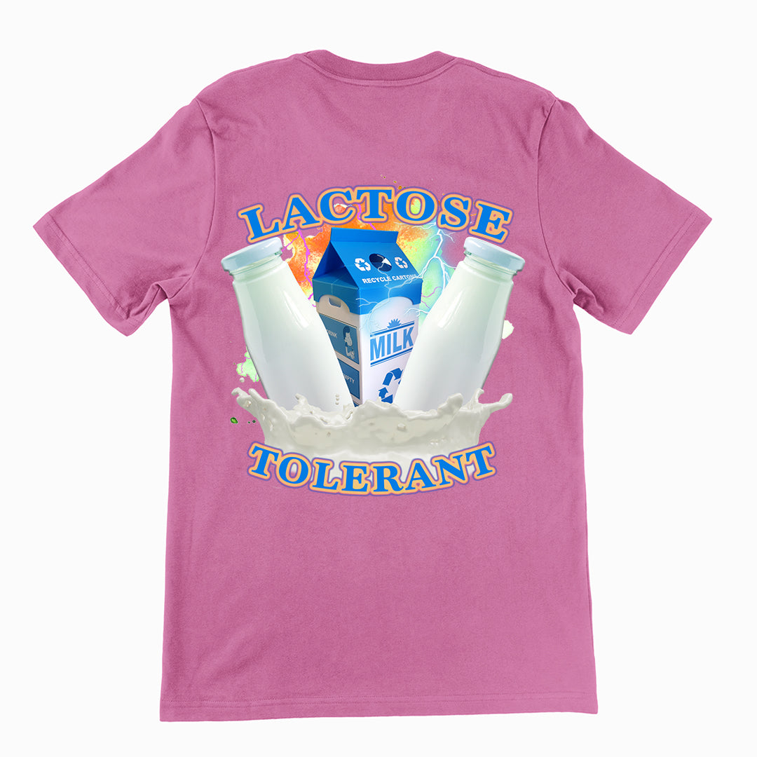 Lactose Tolerant (OG design) t-shirt (backprint)