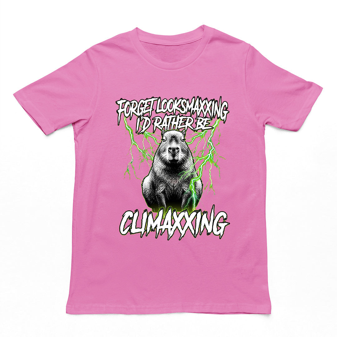 Forget Looksmaxxing I'd rather be Climaxxing T-Shirt Orbital Clothing