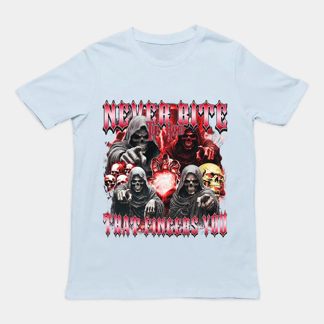Never Bite the Hand that Fingers You T-Shirt - Orbital Clothing
