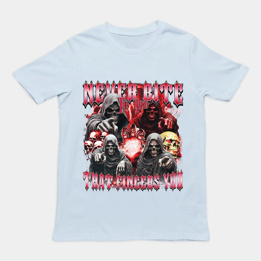 Never Bite the Hand that Fingers You T-Shirt - Orbital Clothing