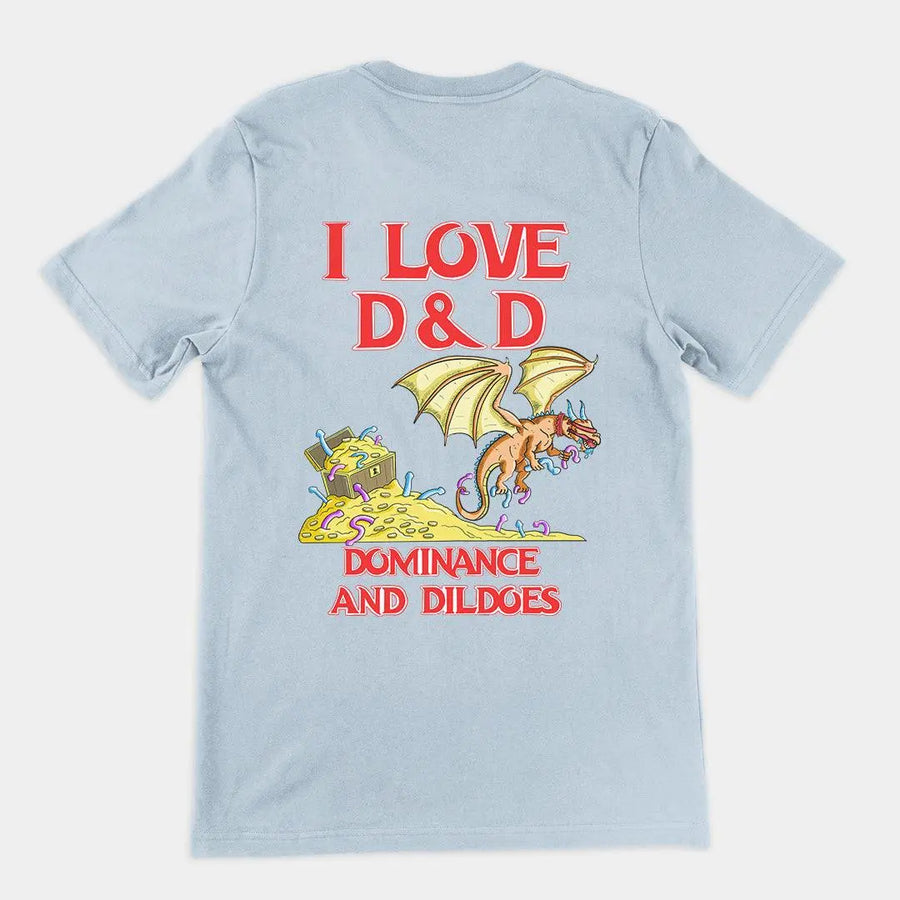 I Love D&D (Dominance and Dildoes) t-shirt (backprint) - Orbital Clothing