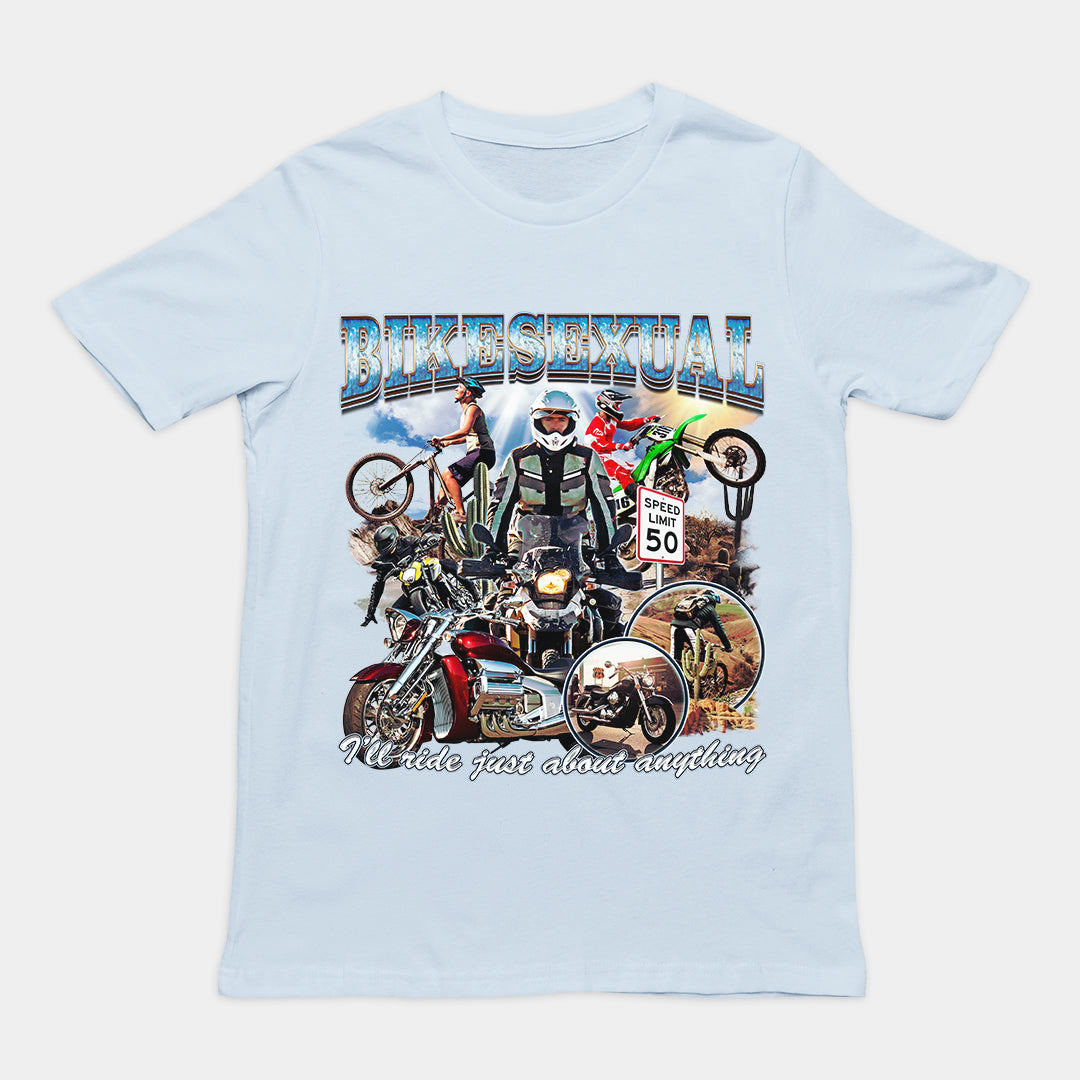 Bikesexual (I'll ride just about anything) T-Shirt Orbital Clothing