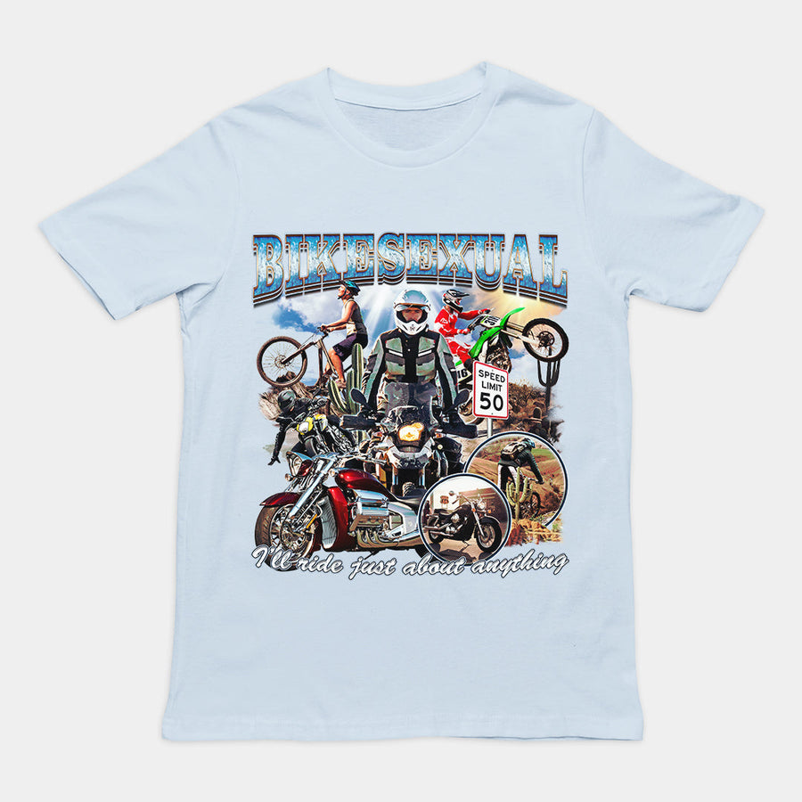 Bikesexual (I'll ride just about anything) T-Shirt Orbital Clothing