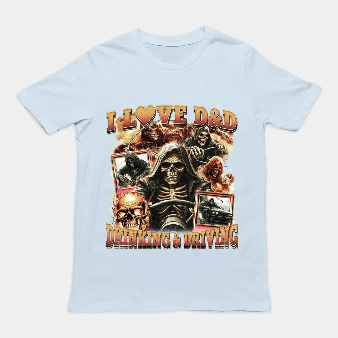 I love D&D Drinking & Driving t-shirt - Orbital Clothing
