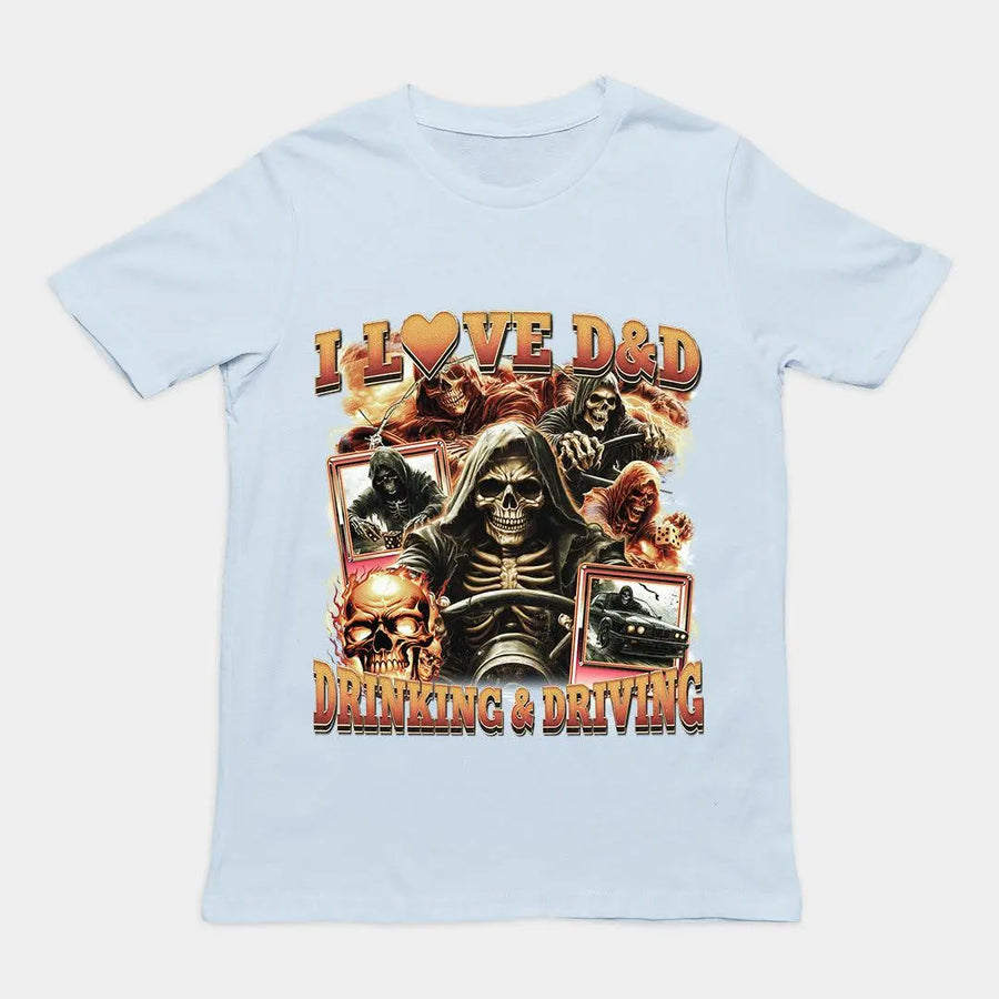 I love D&D Drinking & Driving t-shirt - Orbital Clothing