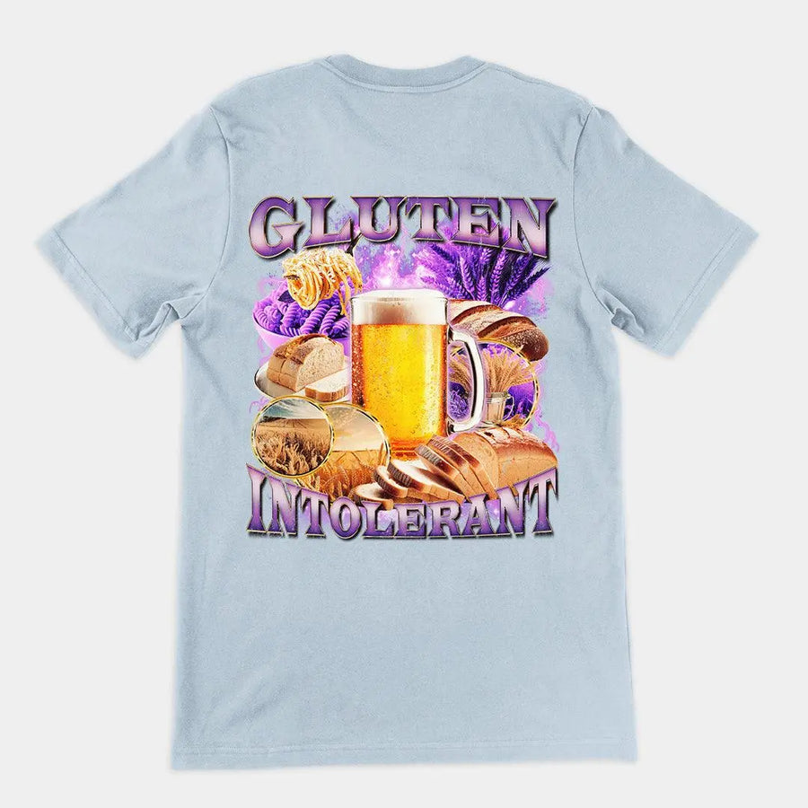 Gluten Intolerant (Updated Design) t-shirt (backprint) - Orbital Clothing