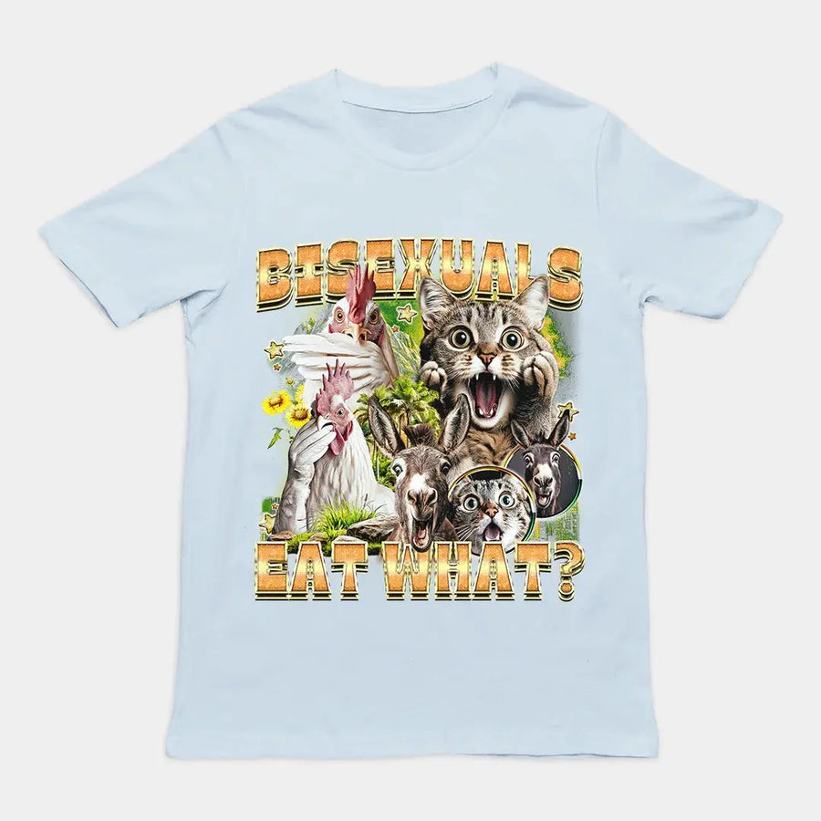 Bisexuals Eat What? (vintage style) T-Shirt - Orbital Clothing