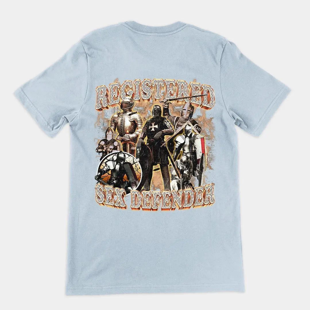Registered Sex Defender t-shirt (backprint) - Orbital Clothing