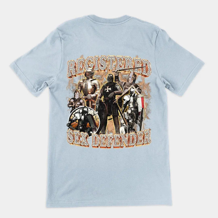 Registered Sex Defender t-shirt (backprint) - Orbital Clothing