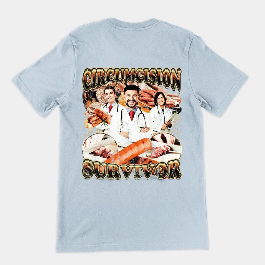 Circumcision Survivor t-shirt (backprint) - Orbital Clothing