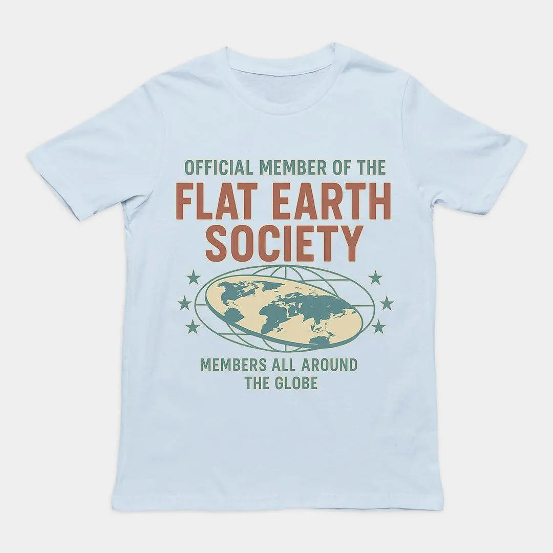 Offcial Member of the Flat Earth Society T-Shirt - Orbital Clothing
