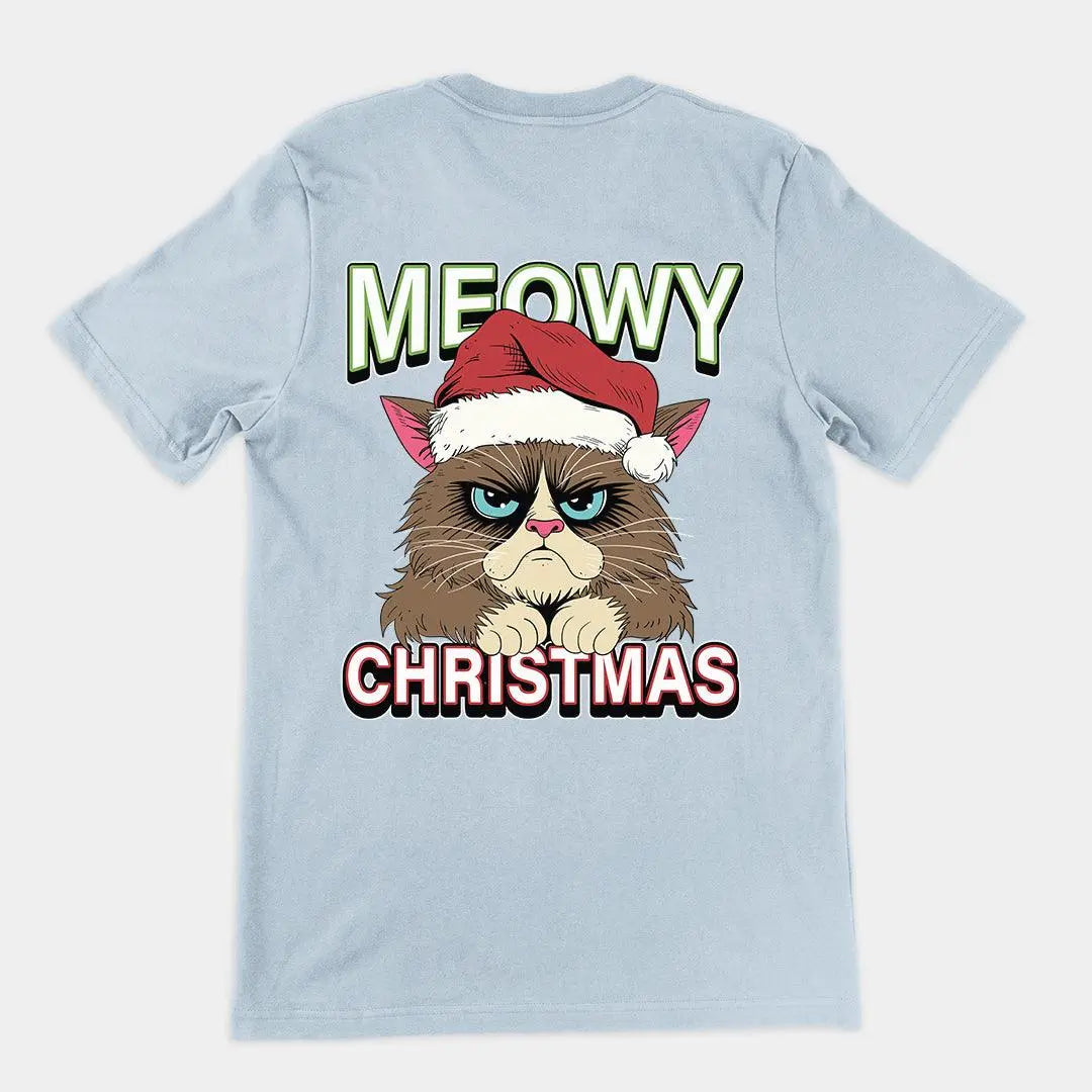 Meowy Christmas t-shirt (backprint) - Orbital Clothing