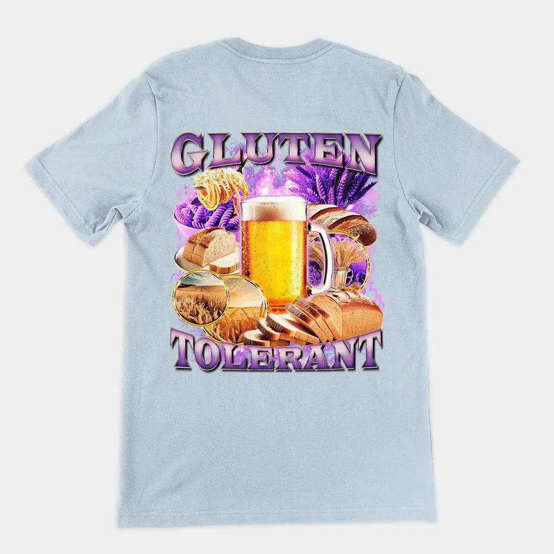 Gluten Tolerant t-shirt (backprint) - Orbital Clothing