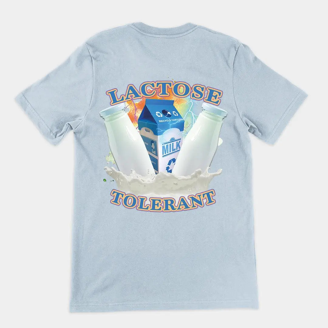 Lactose Tolerant (OG design) t-shirt (backprint) - Orbital Clothing
