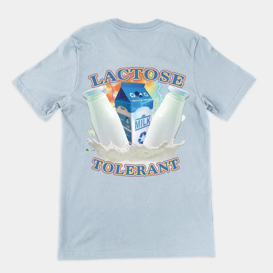 Lactose Tolerant (OG design) t-shirt (backprint) - Orbital Clothing
