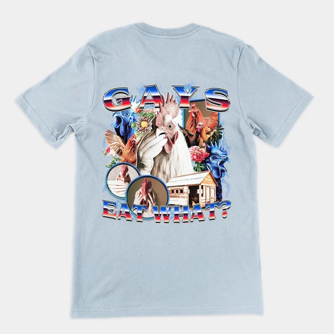 Gays Eat What t-shirt (backprint) - Orbital Clothing