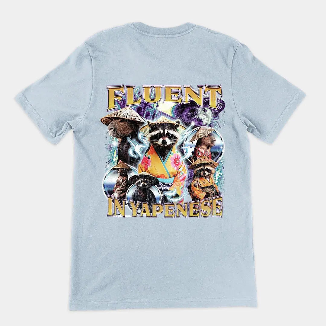 Fluent in Yapenese t-shirt (backprint) - Orbital Clothing
