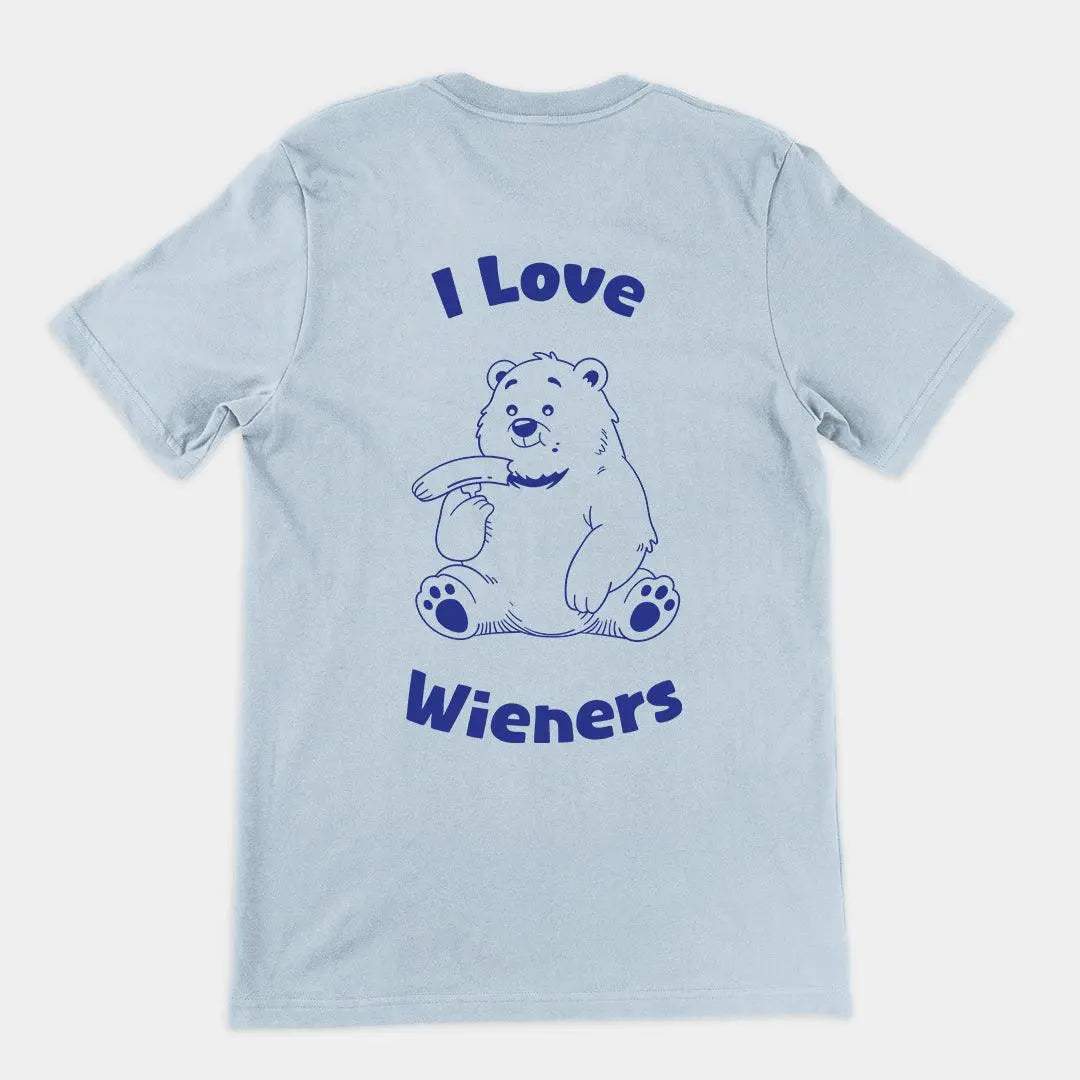 I love wieners t-shirt (backprint) - Orbital Clothing