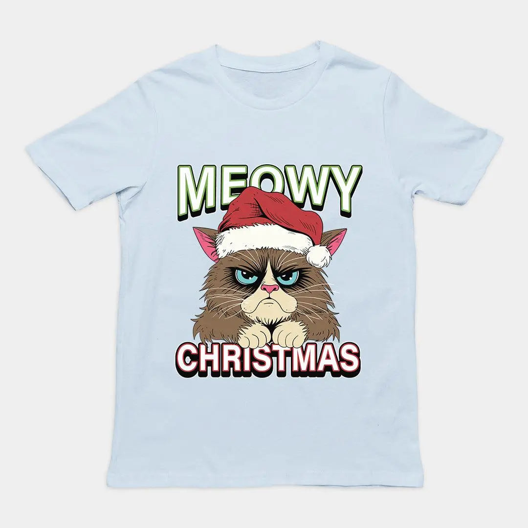 Meowy Christmas T-Shirt - Orbital Clothing