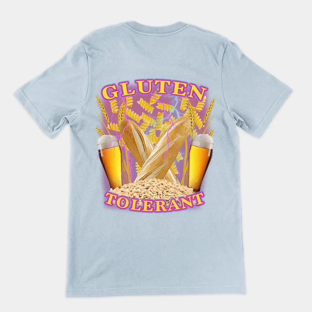 Gluten Tolerant (OG design) t-shirt (backprint) - Orbital Clothing
