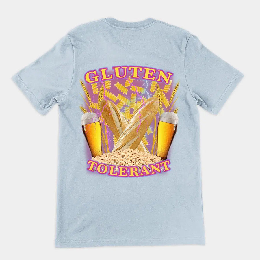 Gluten Tolerant (OG design) t-shirt (backprint) - Orbital Clothing