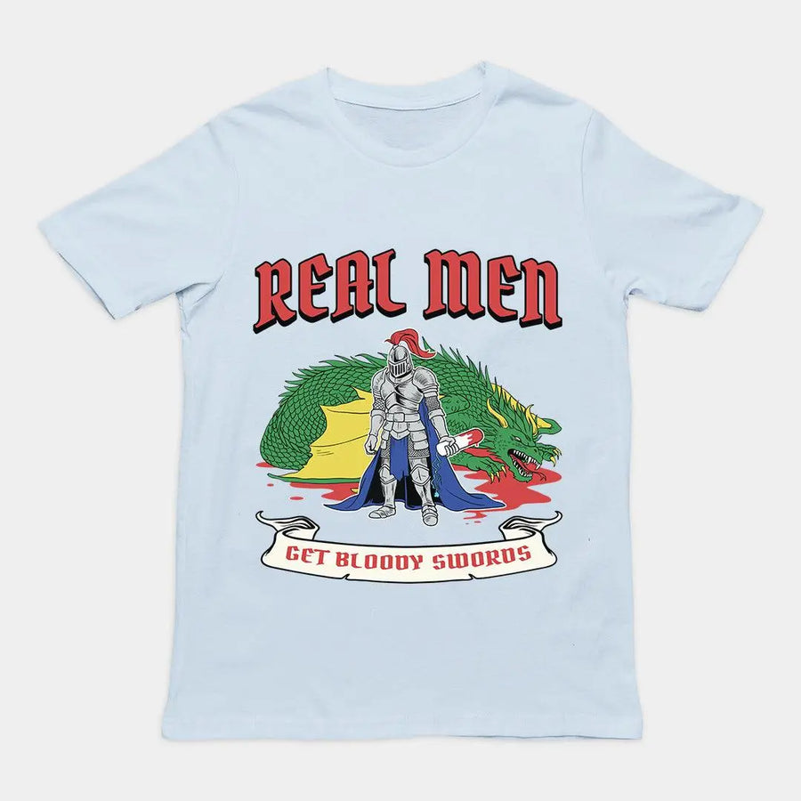 Real Men Get Bloody Swords T-Shirt - Orbital Clothing